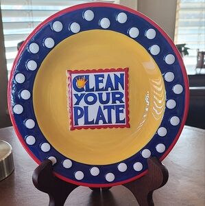 Mary Engelbreit 'Clean your plate' 8" lunch plate.